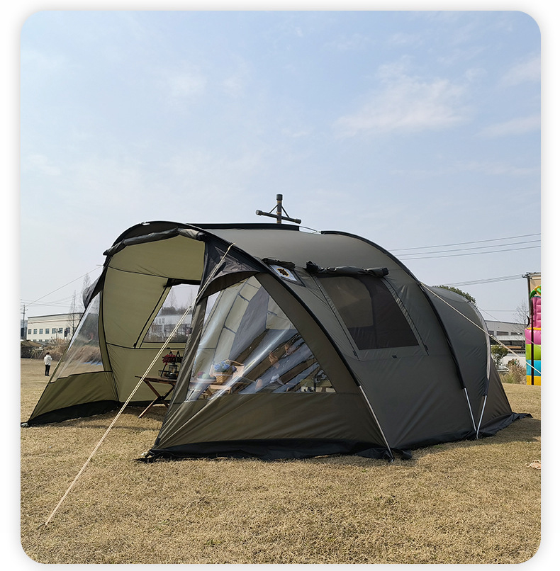 Armeegrünes Camping-Tunnelzelt