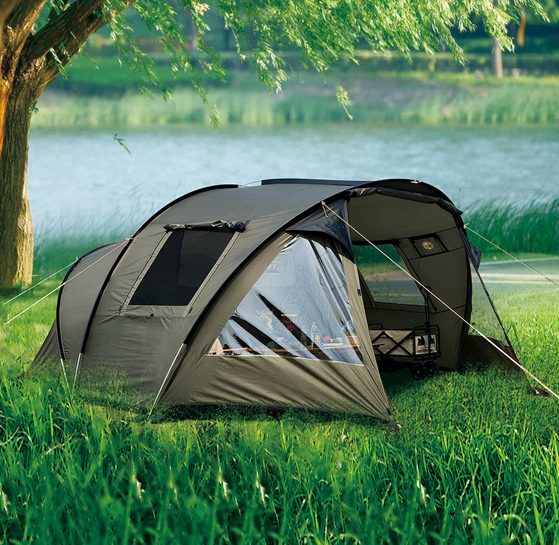 Armeegrünes Camping-Tunnelzelt