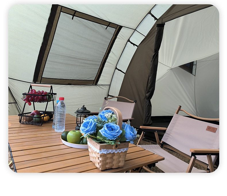 Armeegrünes Camping-Tunnelzelt