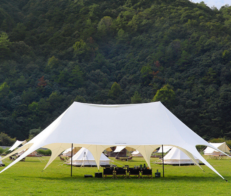 15 m Camping-Überdachungszelt für Festival-Events, Partys und Glamping-Standorte