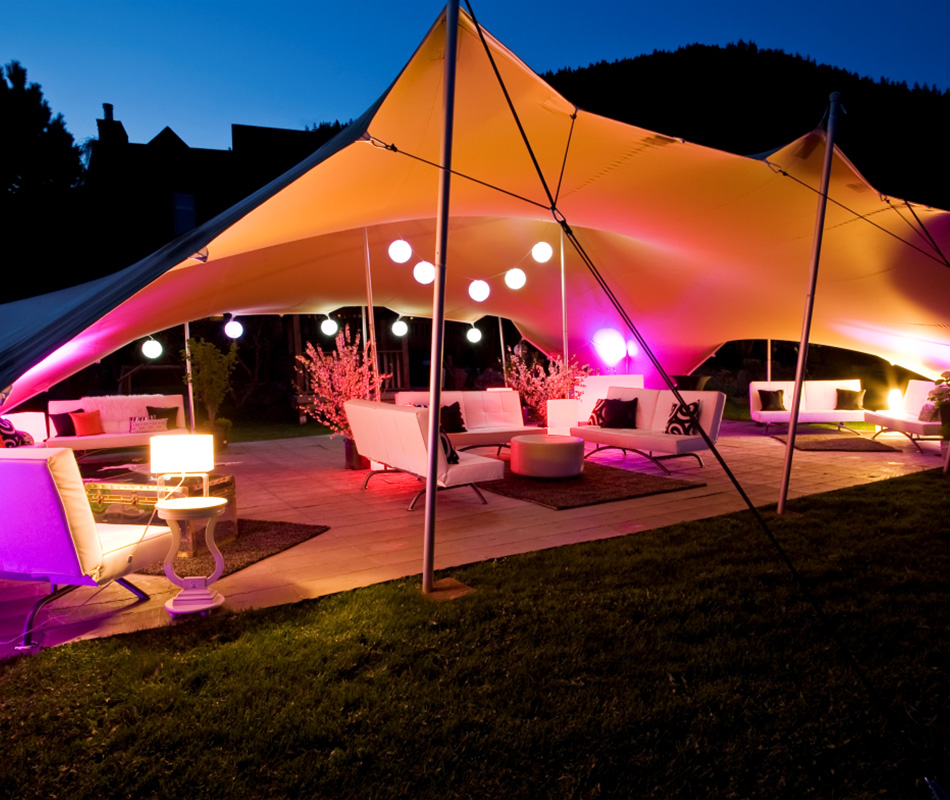Großes Stretch-Überdachungszelt für Strandveranstaltungen, Festivalpartys