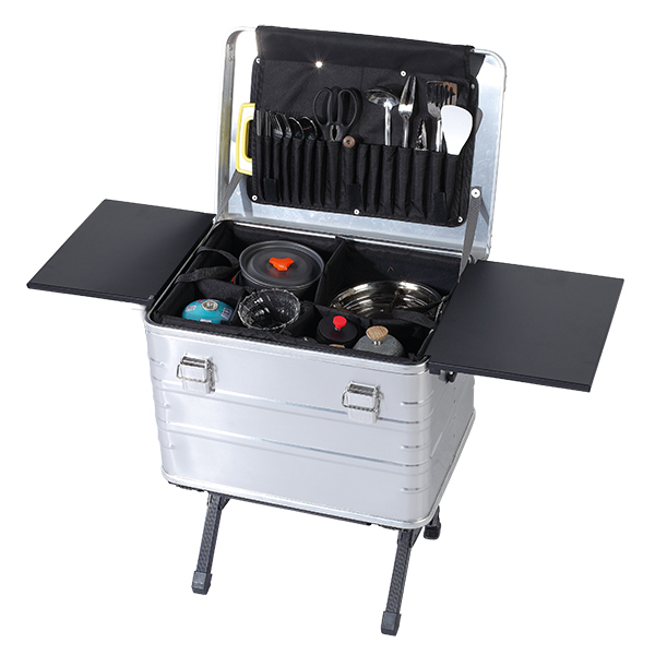 Tragbare Aluminium-Campingküchenboxen mit Seitenwand