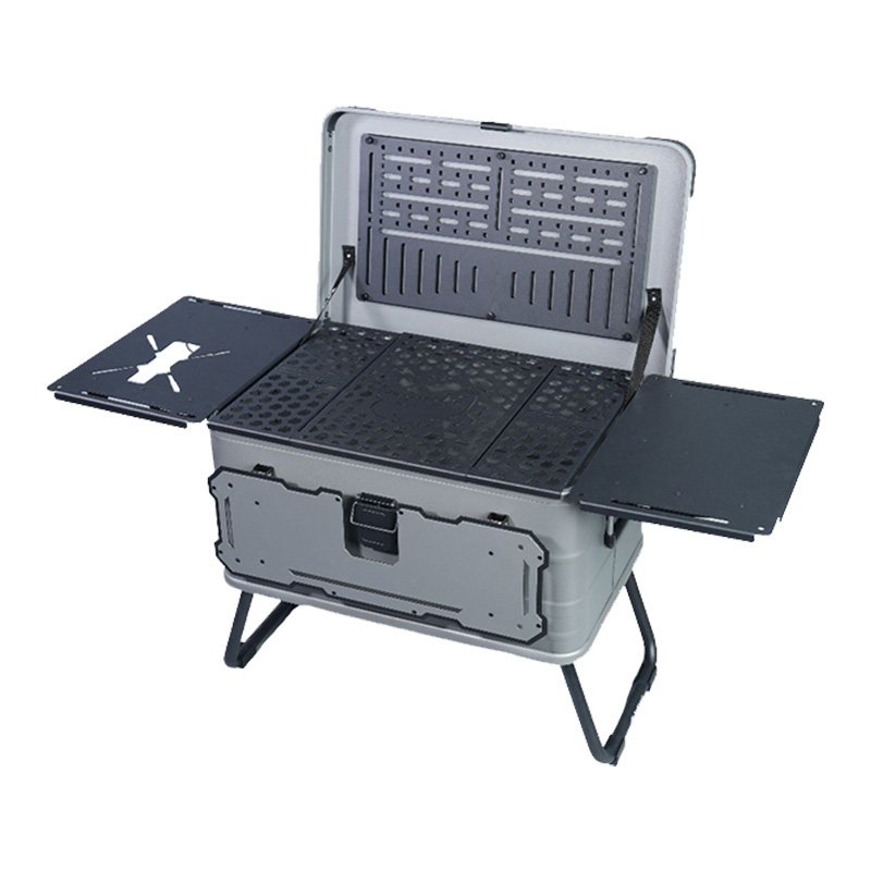 Faltbare Camping-Küchenbox aus Aluminium, 50 l
