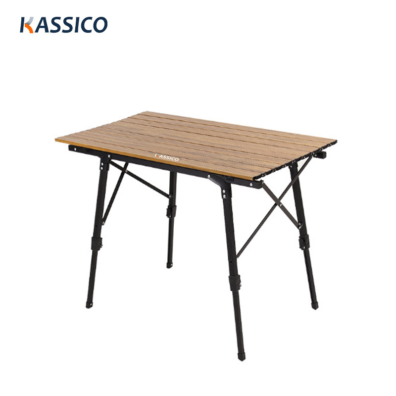 Klappbarer Eierrollen-Camping-Picknicktisch aus Aluminium