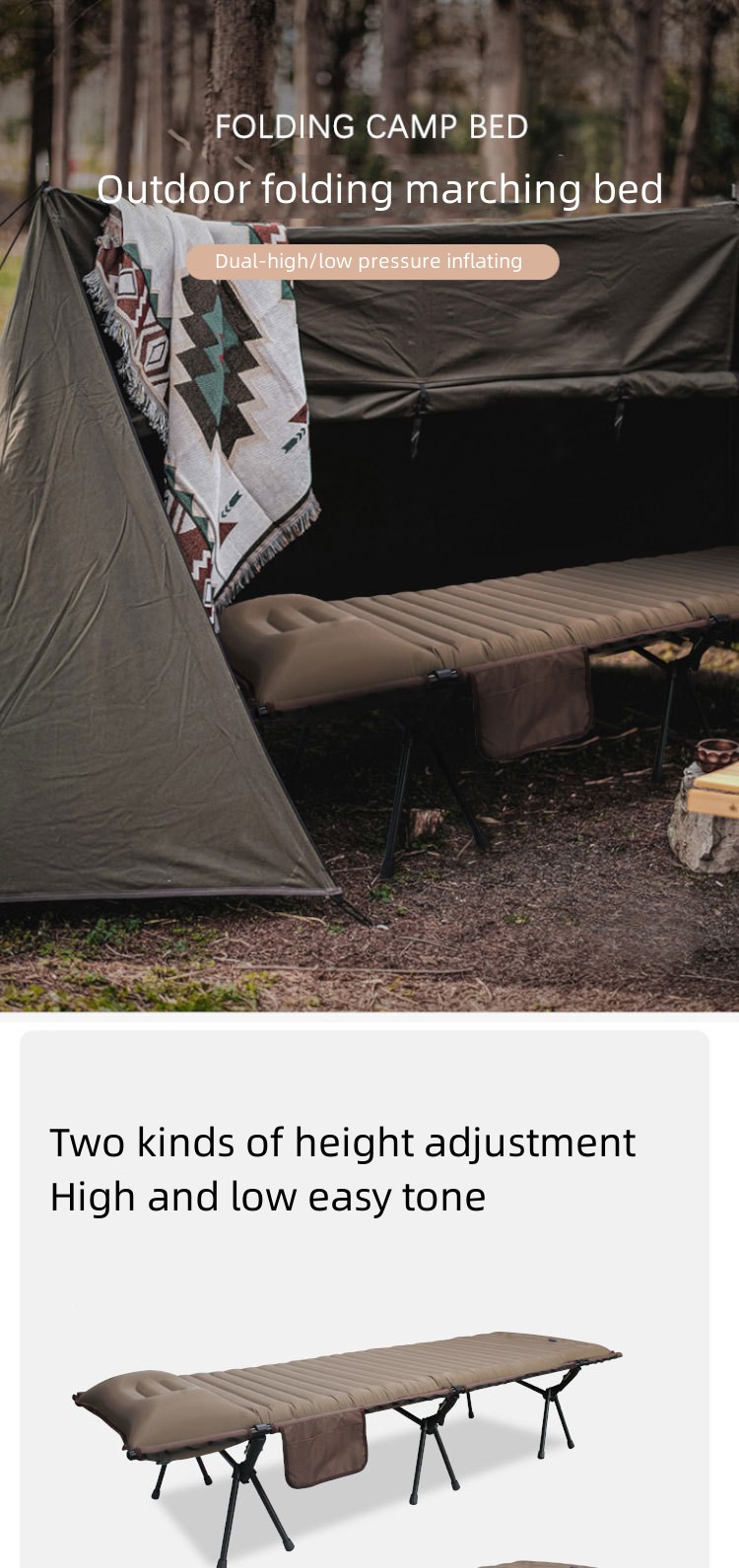 Faltbares Aluminium-Camping-Marschbett