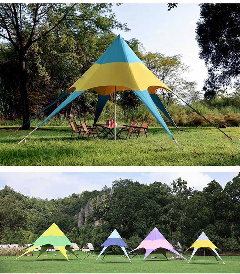 Buntes benutzerdefiniertes Stern-Camping-Sonnenschirmzelt