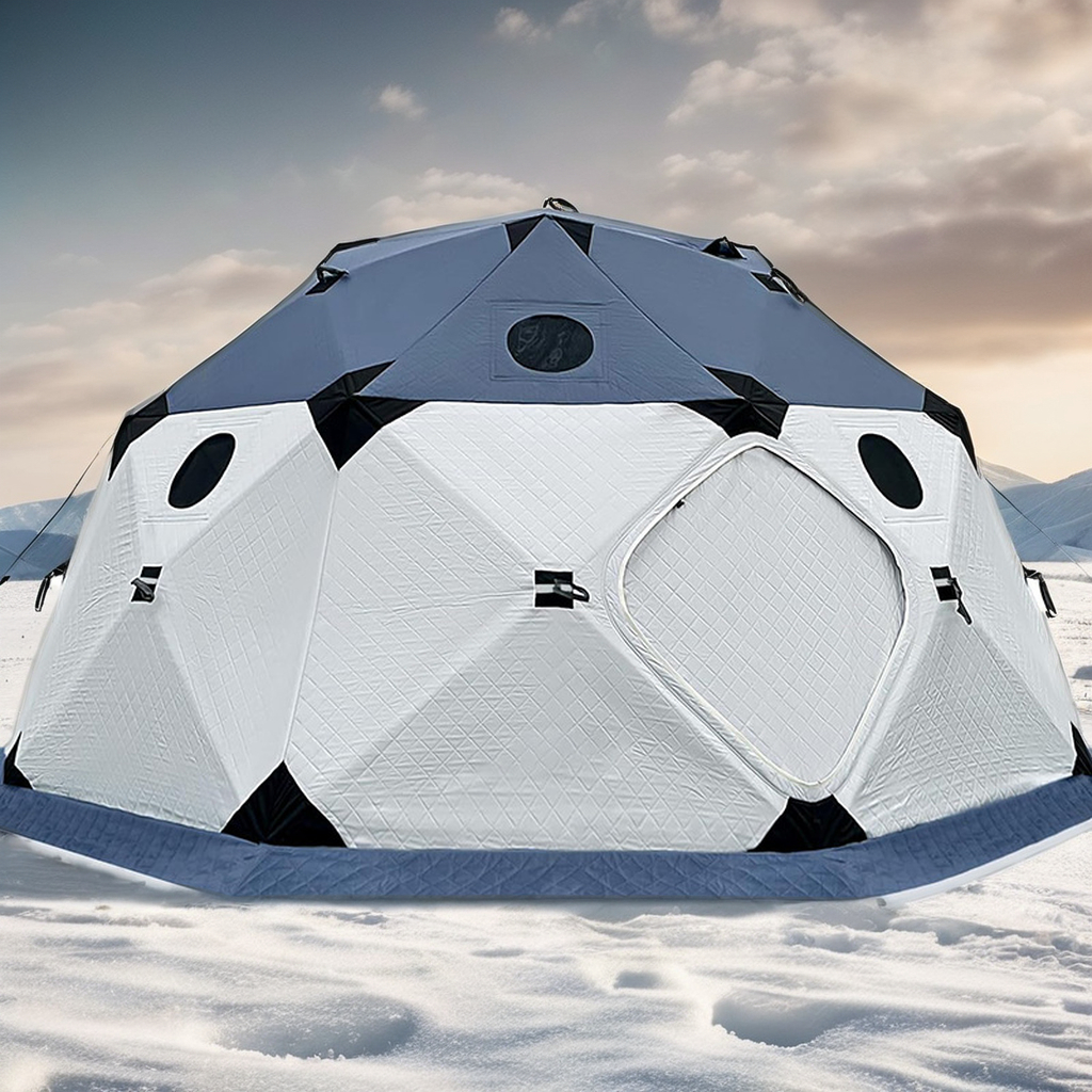 Wasserdichtes Eisfischerzelt für 8–10 Personen im Winter
